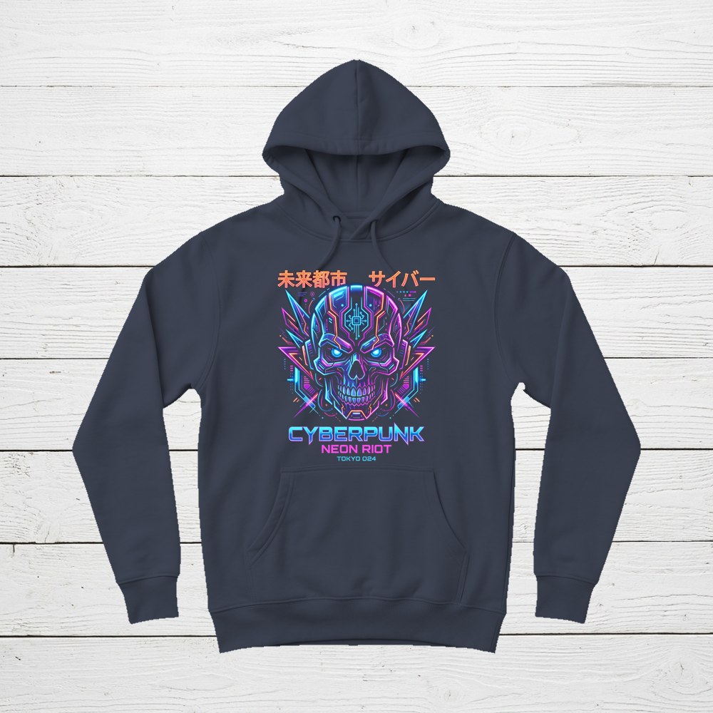 Example t-shirt mockup created free with FreeTeeMockup, shown on a white wood background