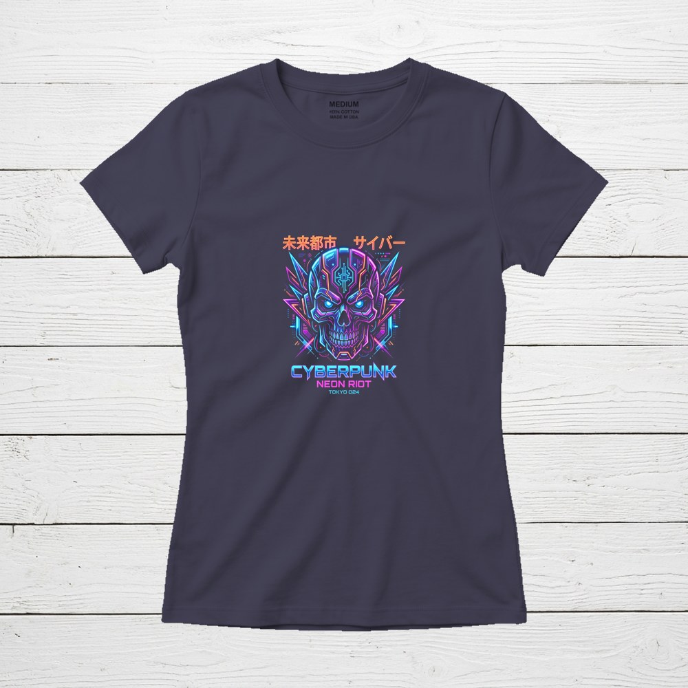 Example t-shirt mockup created free with FreeTeeMockup, shown on a white wood background