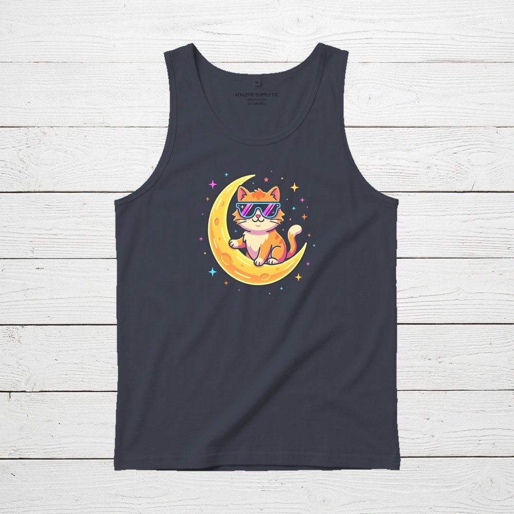 Example t-shirt mockup created free with FreeTeeMockup, shown on a white wood background