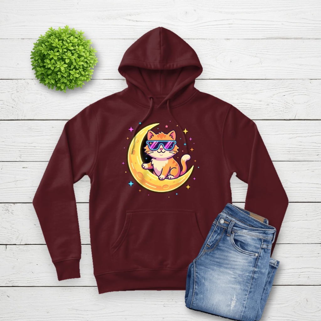 Retro Cat Hoodie Mockup
