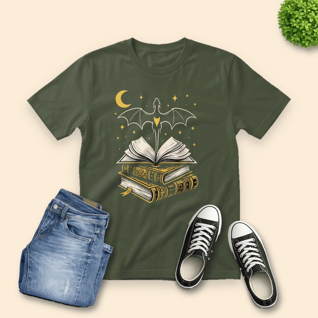 Dragon & Book T-Shirt Mockup