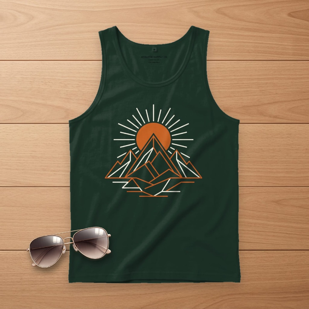 Minimal Mountain Tank Top Mockup